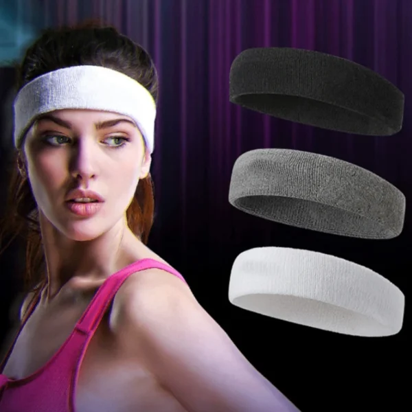 Cotton Athletic Headband Elastic Sweatbands Women Men Basketball Sports Gym Fitness Sweat Band Volleyball Tennis Cycling Running