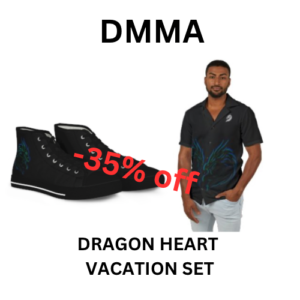 DMMA Dragon heart shirt and sneakers vacation set