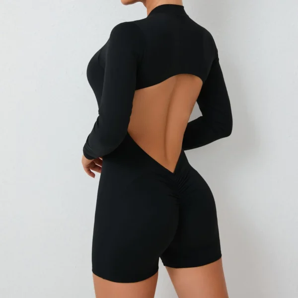 Backless Sports Jumpsuits for Women Nylon One-piece Yoga Suit workout Clothing Scrunch Butt Activewear - Image 3