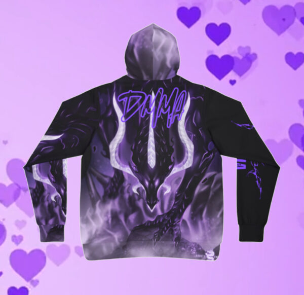 DMMA Men’s Purple Dragon Hoodie – Athletic Streetwear for Workout & Casual Style - Fierce Style for Workout & Casual Wear