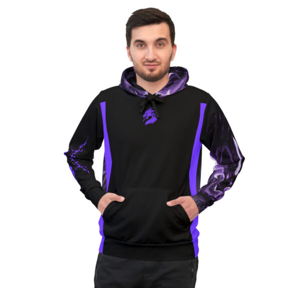 DMMA Men’s Purple Dragon Hoodie – Athletic Streetwear for Workout & Casual Style - Fierce Style for Workout & Casual Wear - Image 4
