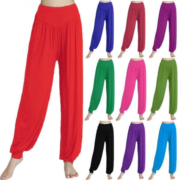2025 High Waist Loose Yoga Pants Plus Candy Color Bloomers Fashion Comfortale Summer Sport Wear For Dancing