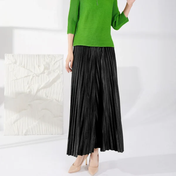 High Quality Plus Size Women Fashion Golden Velvet Casual Pants Women High Waist Wide Leg Pants Pleated Pants - Image 6