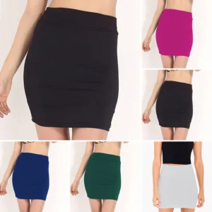 Ladies Skirts Womens Business Short Casual Elastic Mini Party High Waist Pencil Work Slim Fit Sexy Solid Tight