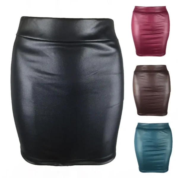 Leather Matte Slim Mini Sexy Fashion PU Hot Short High Waist Skirt Korean Nightclub Streetwear Wholesale Clothes - Image 2