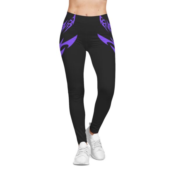 Stylish Women's Casual Leggings with Purple Flame Design, Activewear, Gym Leggings, Yoga Pants, Trendy Fashion, Comfortable Fit - Image 4