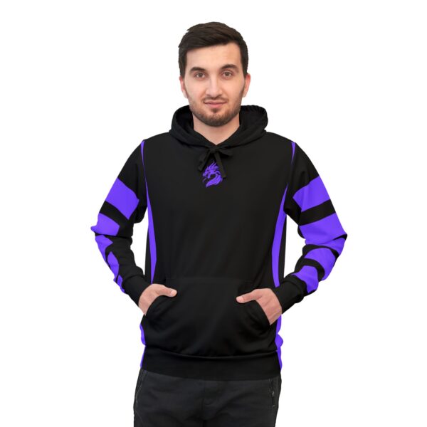 Men's Purple Dragon Graphic Athletic Hoodie - Fierce Style for Workout & Casual Wear - Image 4