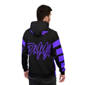 Men's Purple Dragon Graphic Athletic Hoodie - Fierce Style for Workout & Casual Wear