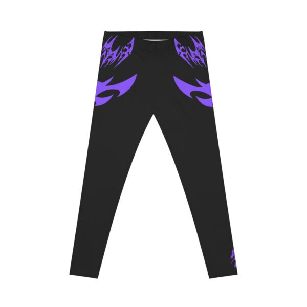 Stylish Women's Casual Leggings with Purple Flame Design, Activewear, Gym Leggings, Yoga Pants, Trendy Fashion, Comfortable Fit - Image 2