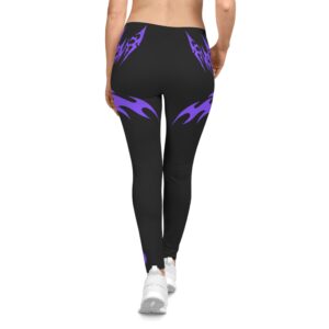 Stylish Women's Casual Leggings with Purple Flame Design, Activewear, Gym Leggings, Yoga Pants, Trendy Fashion, Comfortable Fit
