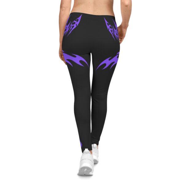 Stylish Women's Casual Leggings with Purple Flame Design, Activewear, Gym Leggings, Yoga Pants, Trendy Fashion, Comfortable Fit