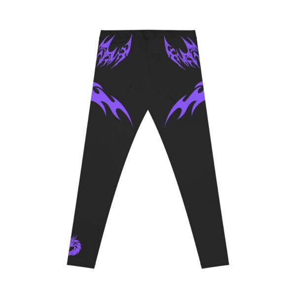 Stylish Women's Casual Leggings with Purple Flame Design, Activewear, Gym Leggings, Yoga Pants, Trendy Fashion, Comfortable Fit - Image 3