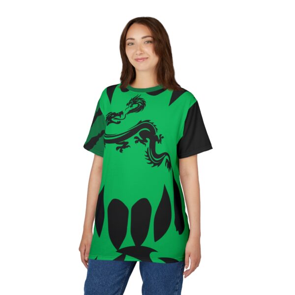 Bold Dragon Graphic Unisex Tee, Unique AOP Shirt for Fantasy Lovers, Streetwear, Gift for Him/Her, Casual T-Shirt, Summer Fashion - Image 7