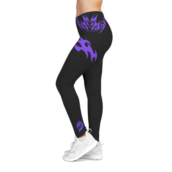 Stylish Women's Casual Leggings with Purple Flame Design, Activewear, Gym Leggings, Yoga Pants, Trendy Fashion, Comfortable Fit - Image 6