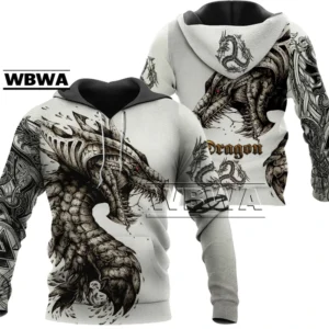 WBWA Tattoo and Dungeon Dragon 3D Printed Unisex Deluxe Hoodie Men Sweatshirt Streetwear Pullover Casual Jacket Tracksuit KL277