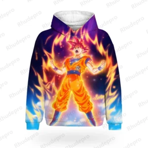 Children Hoodie Men's Hip Hop Goku DragonBallZ Hoodie Anime Clothing Y2k 100-5XL Top Fashion Harajuku Style Trend Super Saiya