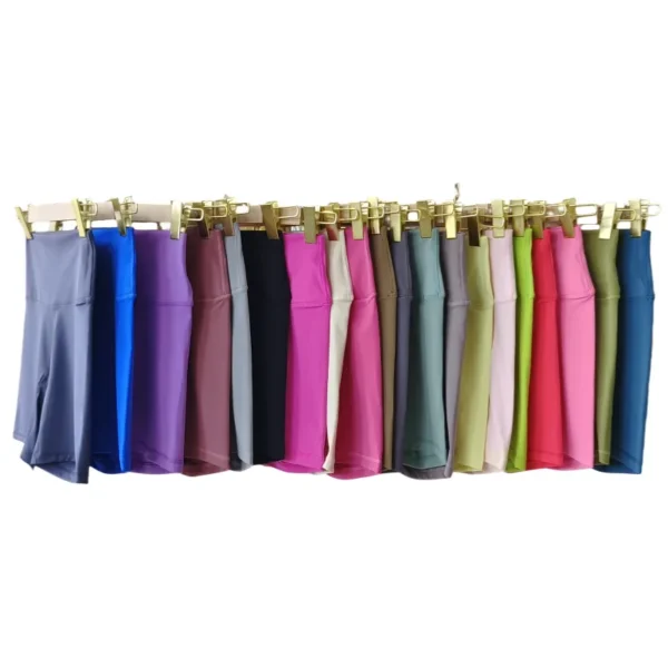 Solid Color Women Fitness Sports Short High Waist Yoga Short Cycling Comprehensive Training Jog Squat Proof Internal Pockets - Image 6