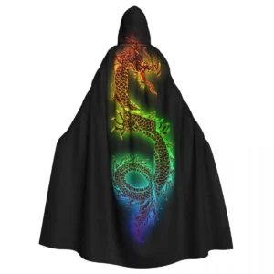 Long Cape Cloak Dragon Hooded Cloak Coat Hoodies Elf Purim
