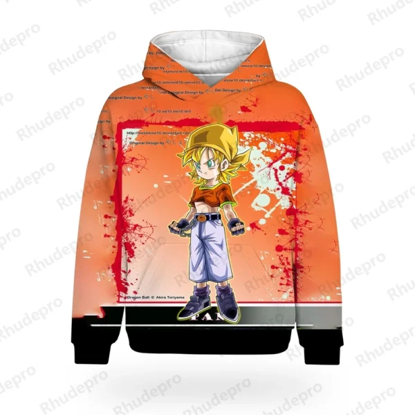 2024 Dragon Ball For Men Printed Hoodie Anime Goku Children's Men's Trend Autumn Oversized High Quality Y2k Fashion - Image 2