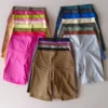 Solid Color Women Fitness Sports Short High Waist Yoga Short Cycling Comprehensive Training Jog Squat Proof Internal Pockets