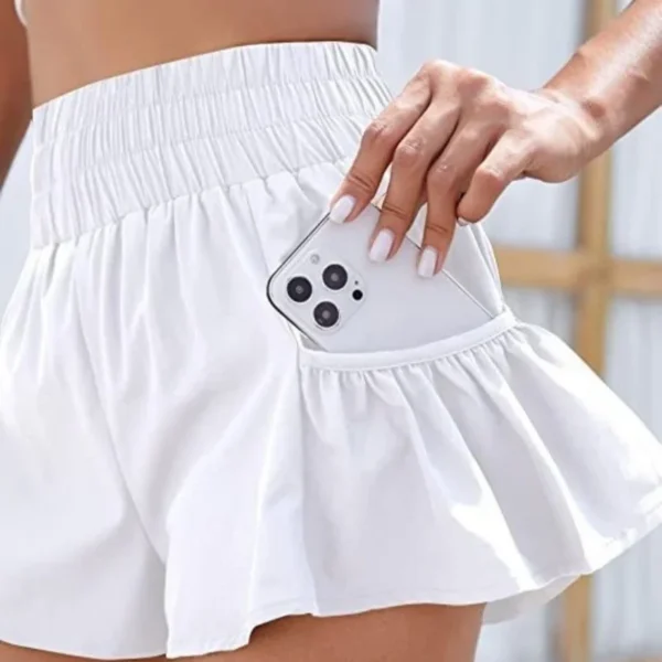 Solid Color Yoga Shorts with Pockets for Women Fashion Loose Sports Casual Shorts Summer Elastic Waist Fitness Running Pants - Image 4