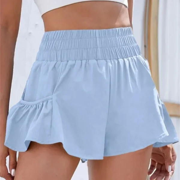 Solid Color Yoga Shorts with Pockets for Women Fashion Loose Sports Casual Shorts Summer Elastic Waist Fitness Running Pants - Image 6