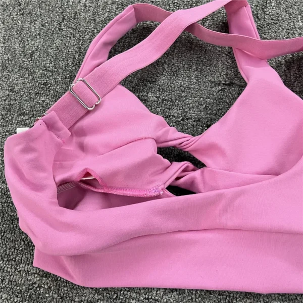 QK Nylon Pocket Women Booty Yoga set Twist Sports Bra Fitness Squat Proof Scrunch Shorts Running Gym Activewear Workout Suit - Image 5