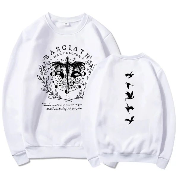 Fourth Wing Double-Sided Sweatshirt Basgiath War College Sweatshirt Dragon Rider Hoodie Bookish Sweater Long Sleeve Pullovers - Image 4