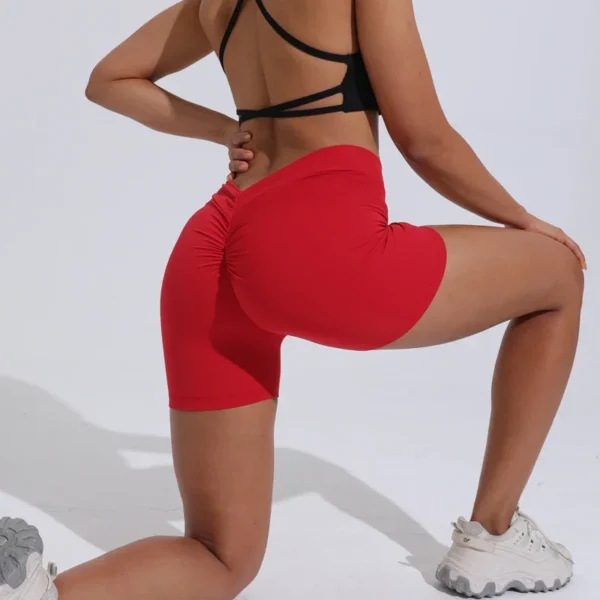 DIAS FIT JOY V-Back shorts High waisted hip lifting yoga shorts women's nylon tight fitting shorts training sports fitness pants - Image 3