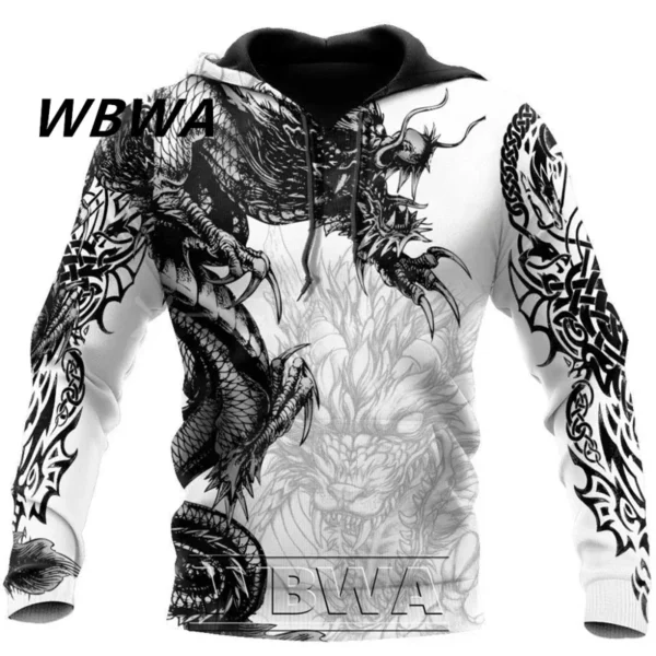 WBWA Tattoo and Dungeon Dragon 3D Print Hoodie Man Women Harajuku Outwear Zipper Pullover Sweatshirt Casual Unisex Jacket Style