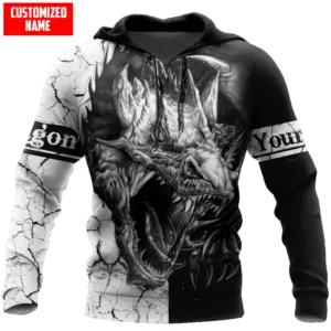 Personalized Dragon Tattoo Black White 3D All Over Printed Fashion Men's Hoodie Unisex zipper Hoodie Casual Tracksuits KJ984