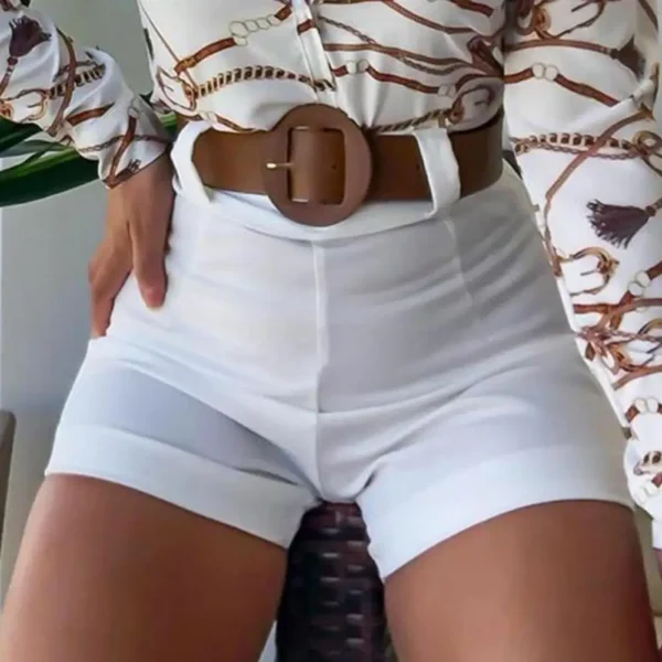 Summer Office Lady Shorts High Waist Solid Color Back Zipper Skinny Hot Pants Fashion Slim Suit A- line Women Shorts Streetwear - Image 5