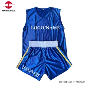 Boxing Shorts and Vest Set Muay Thai Shorts Men Women Kids Custom Sanda Wushu Uniform Martial Arts Kickboxing Training Pants