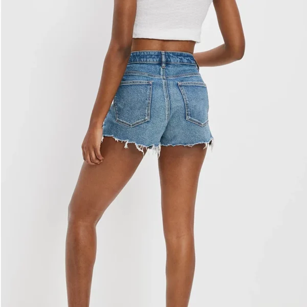 Women Hole Shorts Jeans Straight High Waist Washed Distressed Pockets 2025 Streetwear Ripped Denims Female Vintage Short Pants - Image 4