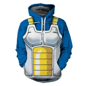 Adult Dragon Ball Vegeta Cosplay Hoodie Roleplay 3D Printed Hooded Sweatshirt Men Women Casual Streetwear Pullover Coat Costume