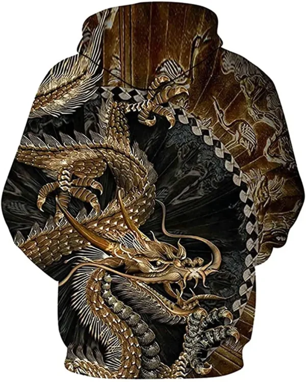 Men Women 3D Animal Dragon Hoodie Funny Graphic Pullover Long Sleeves Casual Sweatshirt - Image 2