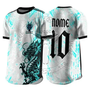 2025 New football dragon sweatshirt street fashion loose short-sleeved T-shirt for men and women light breathable sweat absorpti