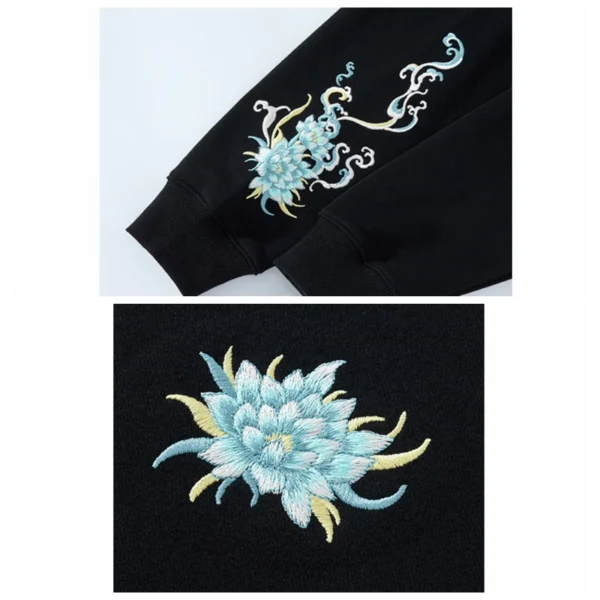 Lyprerazy Autumn Winter New Dragon Embroidery Hoodies National Tide Chinese Style Men Cotton Crew Neck Pullover Tops - Image 5