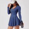Cloud Hide Summer Sports Dress Pocket Tennis Dresses Women Safe Shorts Gym Golf XL One Piece Yoga Suit Fitness Long Sleeve Skirt - Image 6