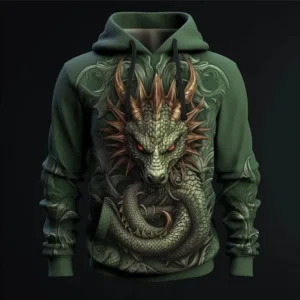 hoodies for menMen's Hooded Sweatshirt with Lion, Dragon, Tiger, and Cross 3D Printed Hoodie