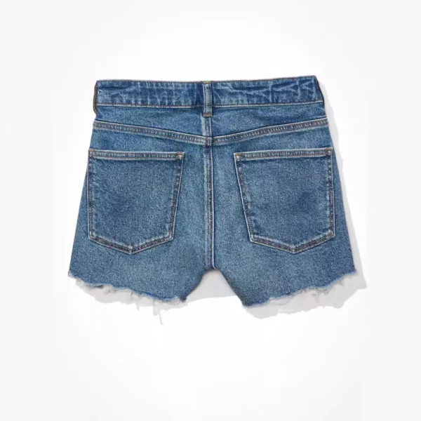 Women Hole Shorts Jeans Straight High Waist Washed Distressed Pockets 2025 Streetwear Ripped Denims Female Vintage Short Pants - Image 3