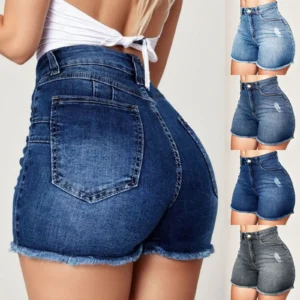 2025 Women's Summer High Waisted Mini Denim Shorts Sexy Ladies Club Party Wear Slim Bodycon Short Jeans Chic Denim Skirt Female
