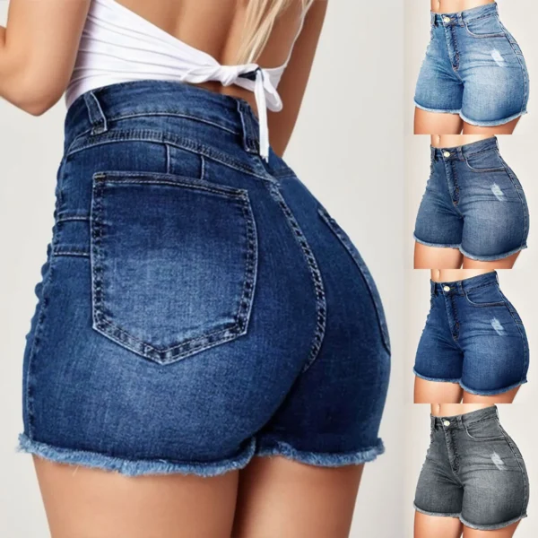2025 Women's Summer High Waisted Mini Denim Shorts Sexy Ladies Club Party Wear Slim Bodycon Short Jeans Chic Denim Skirt Female