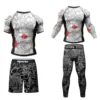Men Tracksuit MMA No Gi Rashguard Jiu Jitsu T-shirt+Pants Boxing Jerseys Set BJJ Muay Thai Shorts Compression Legging Sportsuit - Image 2