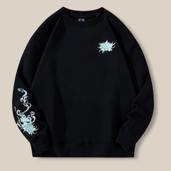 Lyprerazy Autumn Winter New Dragon Embroidery Hoodies National Tide Chinese Style Men Cotton Crew Neck Pullover Tops - Image 3