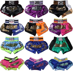 Kickboxing Fight Tiger Muay Thai Shorts Adult Kids Breathable Embroidery Kick Boxing Trunks Men Women Grappling Sanda MMA Pants