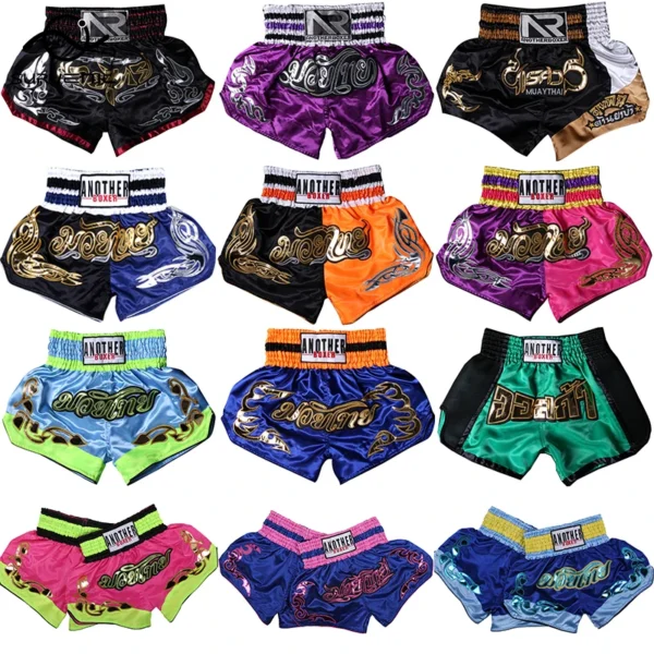 Kickboxing Fight Tiger Muay Thai Shorts Adult Kids Breathable Embroidery Kick Boxing Trunks Men Women Grappling Sanda MMA Pants