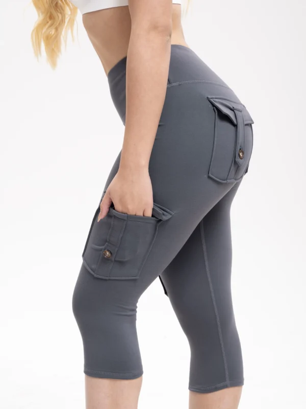 Tummy Control Women Yoga Leggings With Pockets Quick Dry Summer Sports Running Cropped Pants Pilates Gym Clothing Workout Tights - Image 6