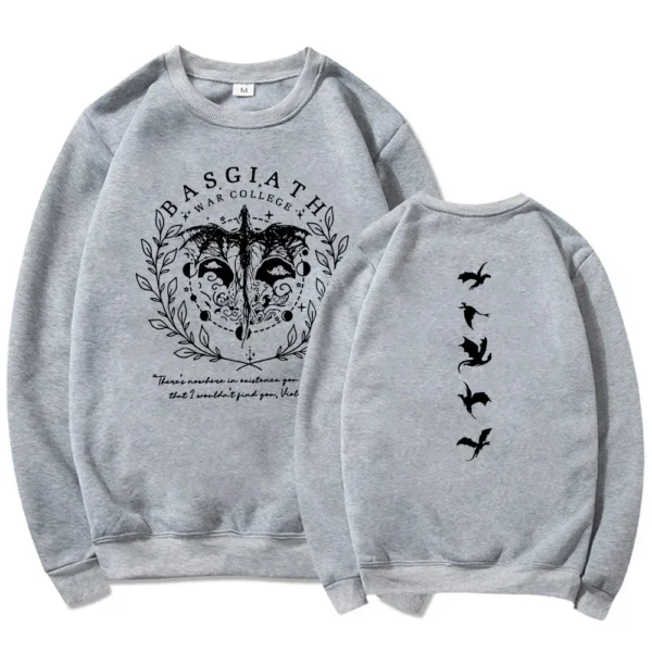 Fourth Wing Double-Sided Sweatshirt Basgiath War College Sweatshirt Dragon Rider Hoodie Bookish Sweater Long Sleeve Pullovers - Image 3