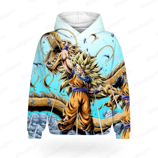 Men T Shirt Men's Hoodie Hoodie Tops Dragon Ball New Clothing Vegeta Y2k Trend Goku Super Saiya 2024 High Quality Hip Hop - Image 4